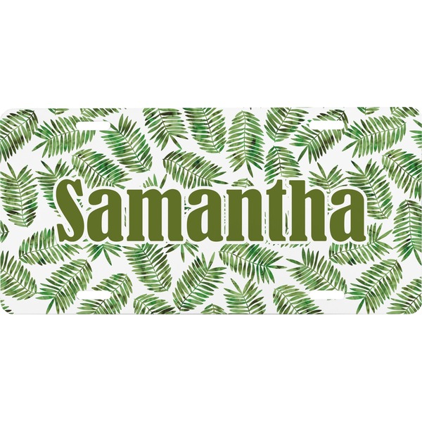 Custom Tropical Leaves Front License Plate (Personalized)