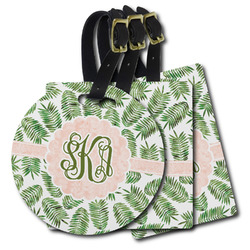 Tropical Leaves Plastic Luggage Tag (Personalized)