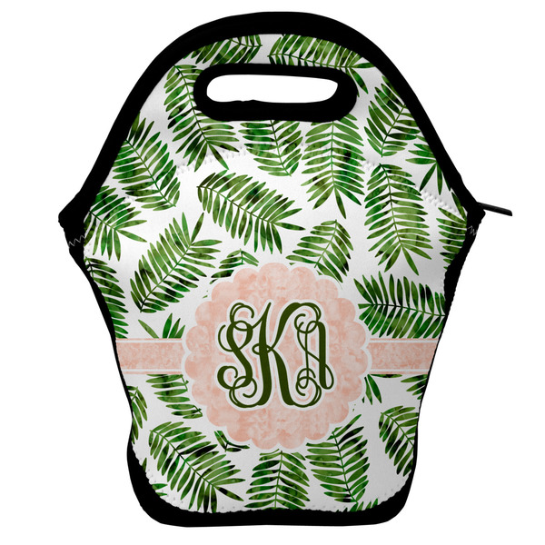 Custom Tropical Leaves Lunch Bag w/ Monogram
