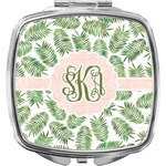 Tropical Leaves Compact Makeup Mirror (Personalized)