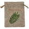 Tropical Leaves Medium Burlap Gift Bag - Front