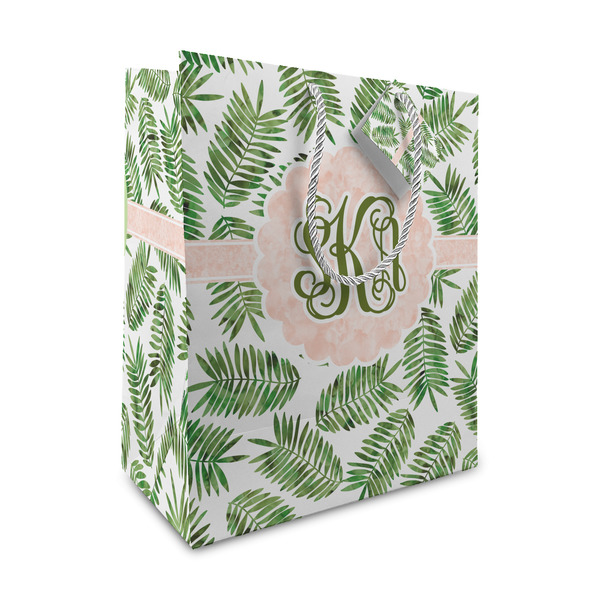 Custom Tropical Leaves Medium Gift Bag (Personalized)