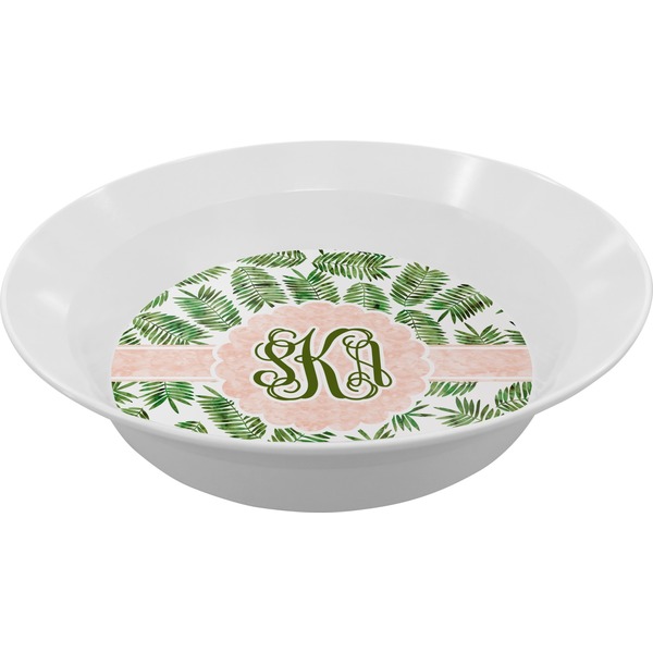 Custom Tropical Leaves Melamine Bowl (Personalized)