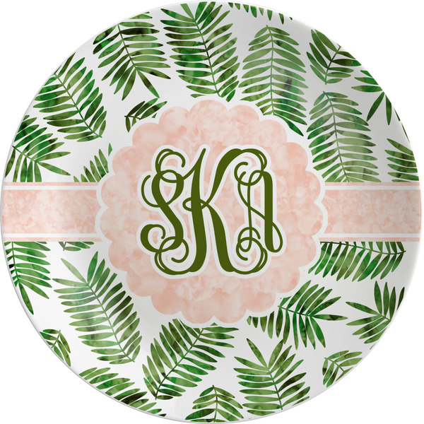 Custom Tropical Leaves Melamine Plate (Personalized)