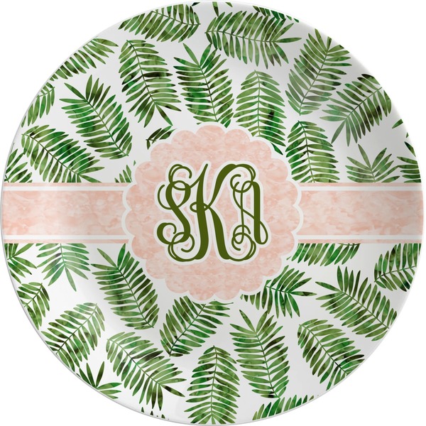 Custom Tropical Leaves Melamine Plate (Personalized)