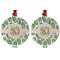Tropical Leaves Metal Ball Ornament - Front and Back