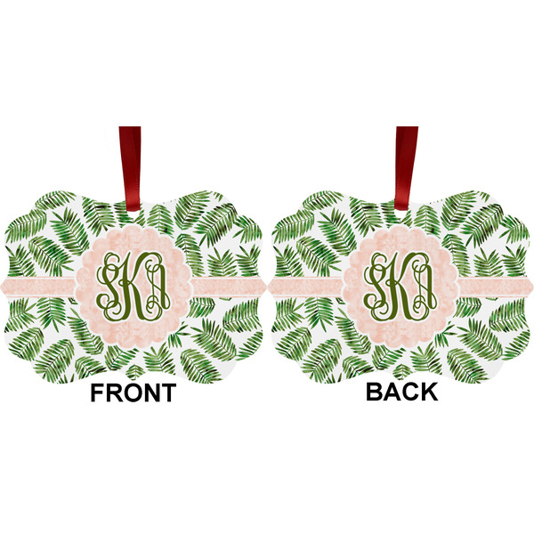 Tropical Leaves Metal Benilux Ornament - Front and Back (APPROVAL)