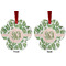 Tropical Leaves Metal Paw Ornament - Front and Back