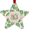 Tropical Leaves Metal Star Ornament - Front