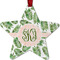 Tropical Leaves Metal Star Ornament - Double Sided w/ Monogram