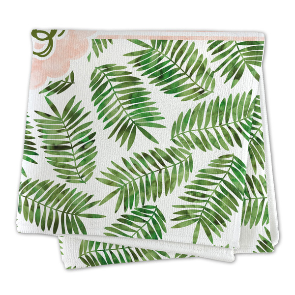Tropical Leaves Microfiber Dish Rag - FOLDED (square)