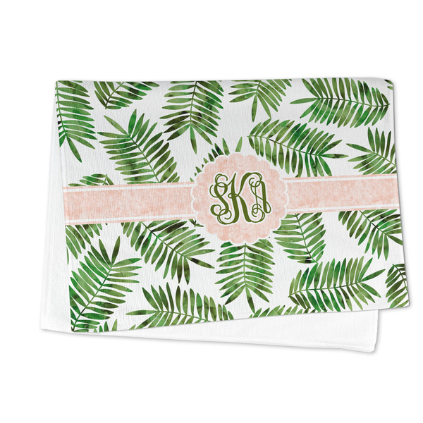 Tropical Leaves Microfiber Dish Towel - FOLDED HALF