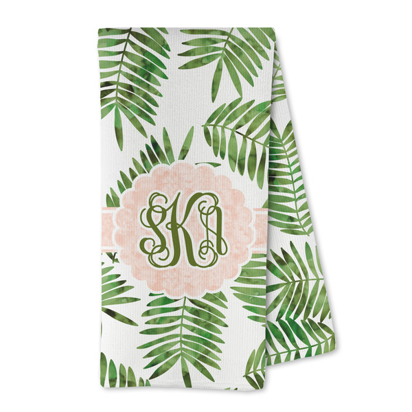 Custom Tropical Leaves Kitchen Towel - Microfiber (Personalized)