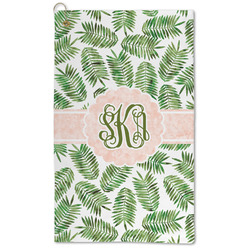 Tropical Leaves Microfiber Golf Towel - Large (Personalized)