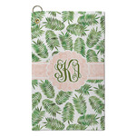 Tropical Leaves Microfiber Golf Towel - Small (Personalized)