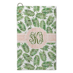 Tropical Leaves Microfiber Golf Towel - Small (Personalized)