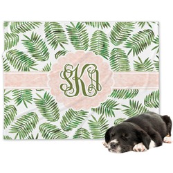 Tropical Leaves Dog Blanket - Large (Personalized)