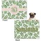 Tropical Leaves Microfleece Dog Blanket - Regular - Front & Back