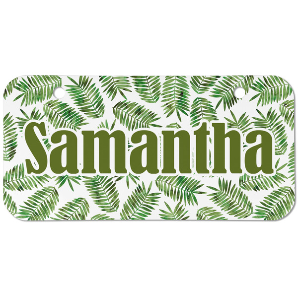 Custom Tropical Leaves Mini/Bicycle License Plate (2 Holes) (Personalized)