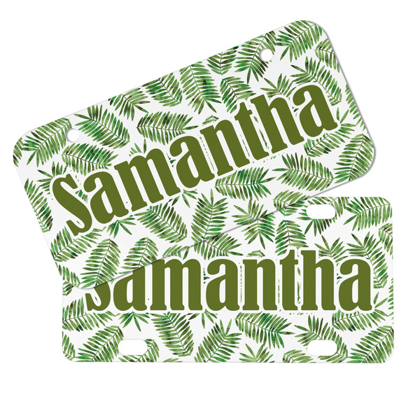 Tropical Leaves Mini License Plates - MAIN (4 and 2 Holes)