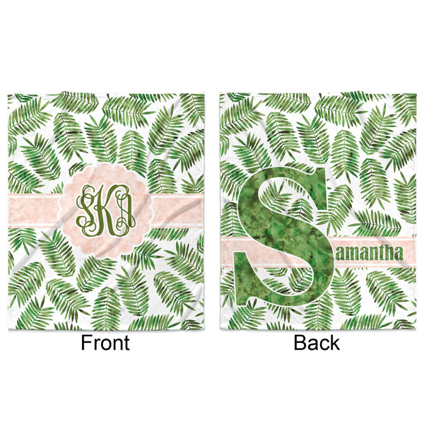 Tropical Leaves Minky Blanket - 50"x60" - Double Sided - Front & Back