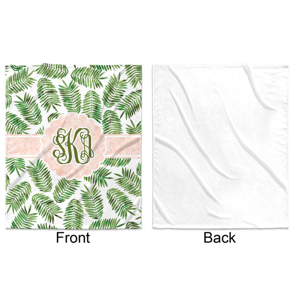 Tropical Leaves Minky Blanket - 50"x60" - Single Sided - Front & Back