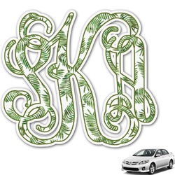 Tropical Leaves Monogram Car Decal (Personalized)