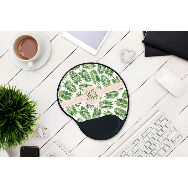 Tropical Leaves Mouse Pad with Wrist Rest - LIFESYTLE 1