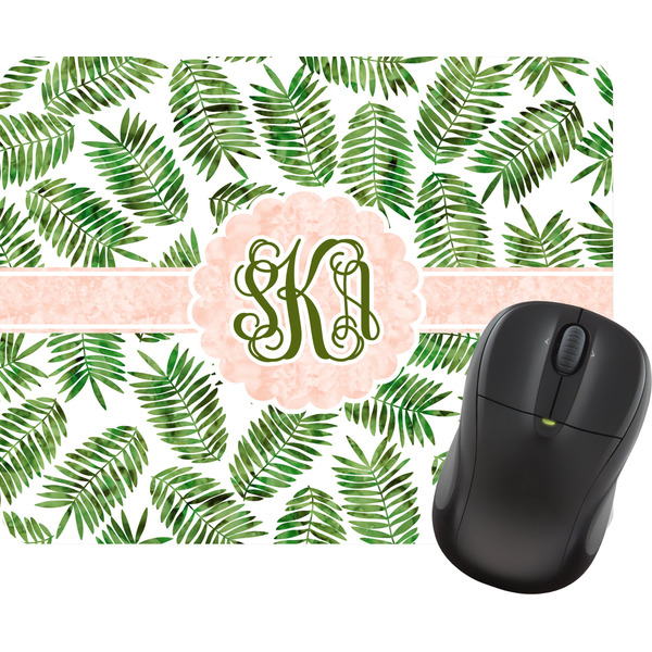 Custom Tropical Leaves Rectangular Mouse Pad (Personalized)