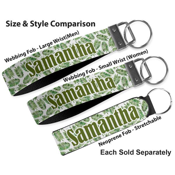 Tropical Leaves Multiple Key Ring comparison sizes