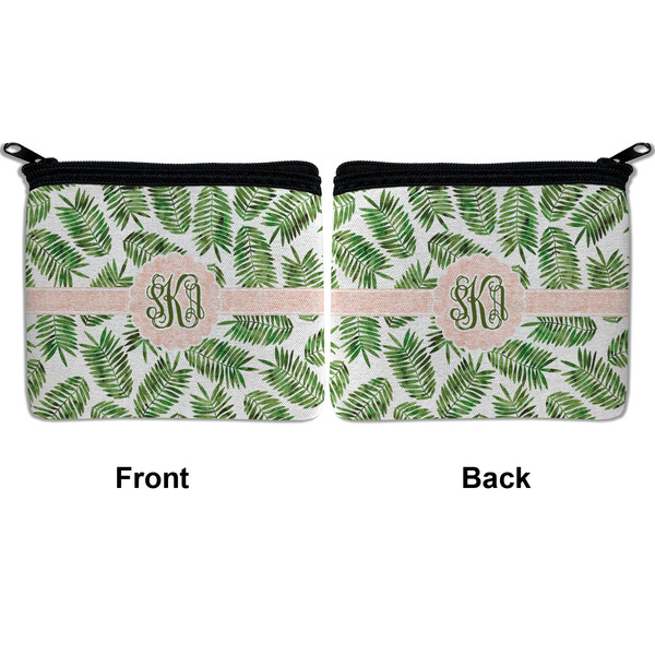 Tropical Leaves Neoprene Coin Purse - Front & Back (APPROVAL)