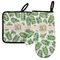 Tropical Leaves Left Oven Mitt & Pot Holder Set w/ Monogram