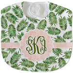 Tropical Leaves Velour Baby Bib w/ Monogram