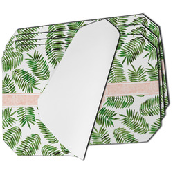 Tropical Leaves Dining Table Mat - Octagon - Set of 4 (Single-Sided) w/ Monogram