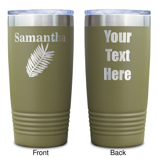 Tropical Leaves Olive Polar Camel Tumbler - 20oz - Double Sided - Approval