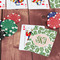 Tropical Leaves On Table with Poker Chips