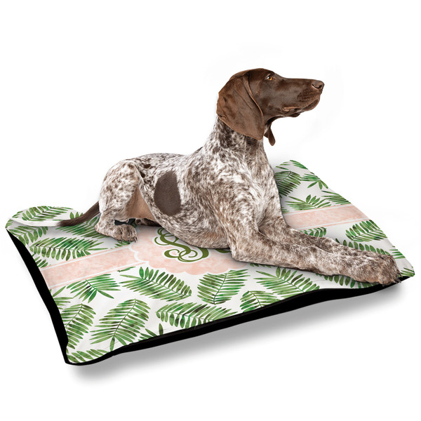 Tropical Leaves Outdoor Dog Beds - Large - IN CONTEXT