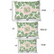Tropical Leaves Outdoor Dog Beds - SIZE CHART