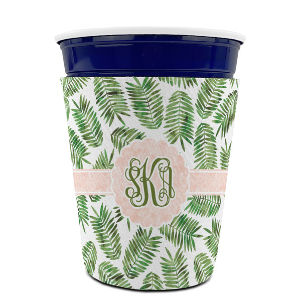 Tropical Leaves Party Cup Sleeves - without bottom - FRONT (on cup)