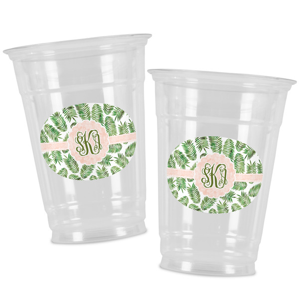 Tropical Leaves Party Cups - 16oz - Alt View