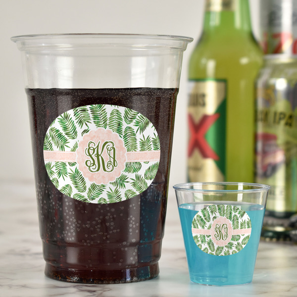 Tropical Leaves Party Cups - 16oz - In Context