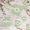 Tropical Leaves Party Supplies Combination Image - All items - Plates, Coasters, Fans