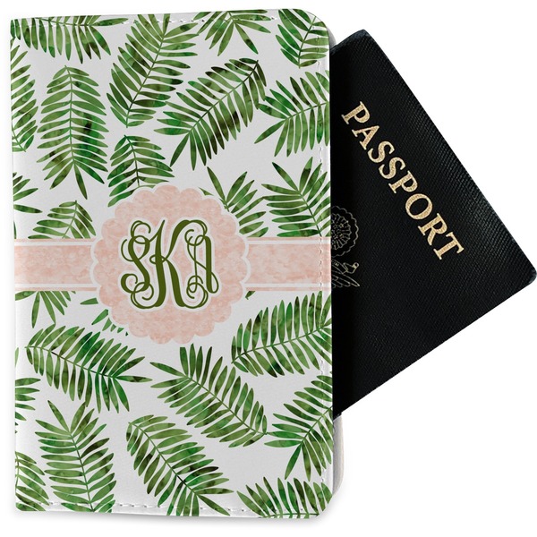 Custom Tropical Leaves Passport Holder - Fabric (Personalized)