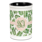 Tropical Leaves Ceramic Pencil Holders - Black