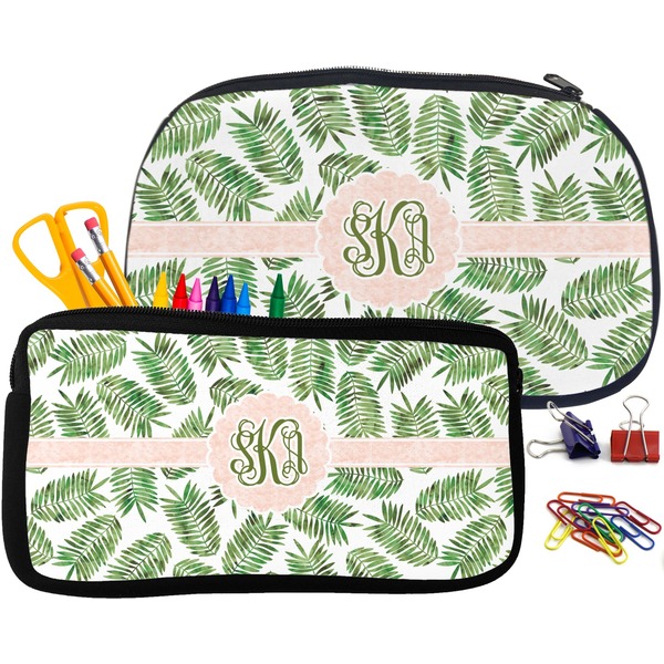 Tropical Leaves Pencil / School Supplies Bags Small and Medium