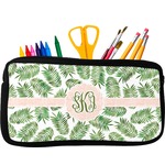Tropical Leaves Neoprene Pencil Case - Small w/ Monogram