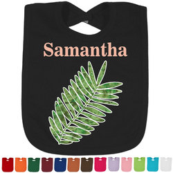 Tropical Leaves Cotton Baby Bib (Personalized)