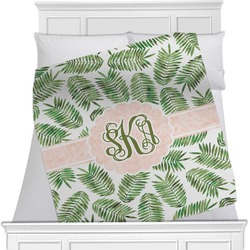 Tropical Leaves Minky Blanket (Personalized)