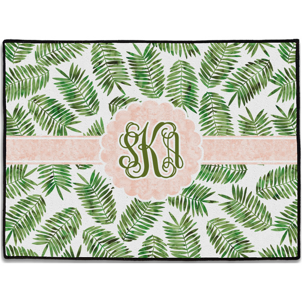 Custom Tropical Leaves Door Mat (Personalized)