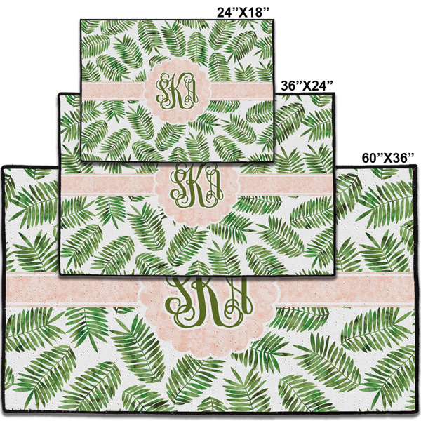 Tropical Leaves Personalized Door Mat - Group Parent IMF